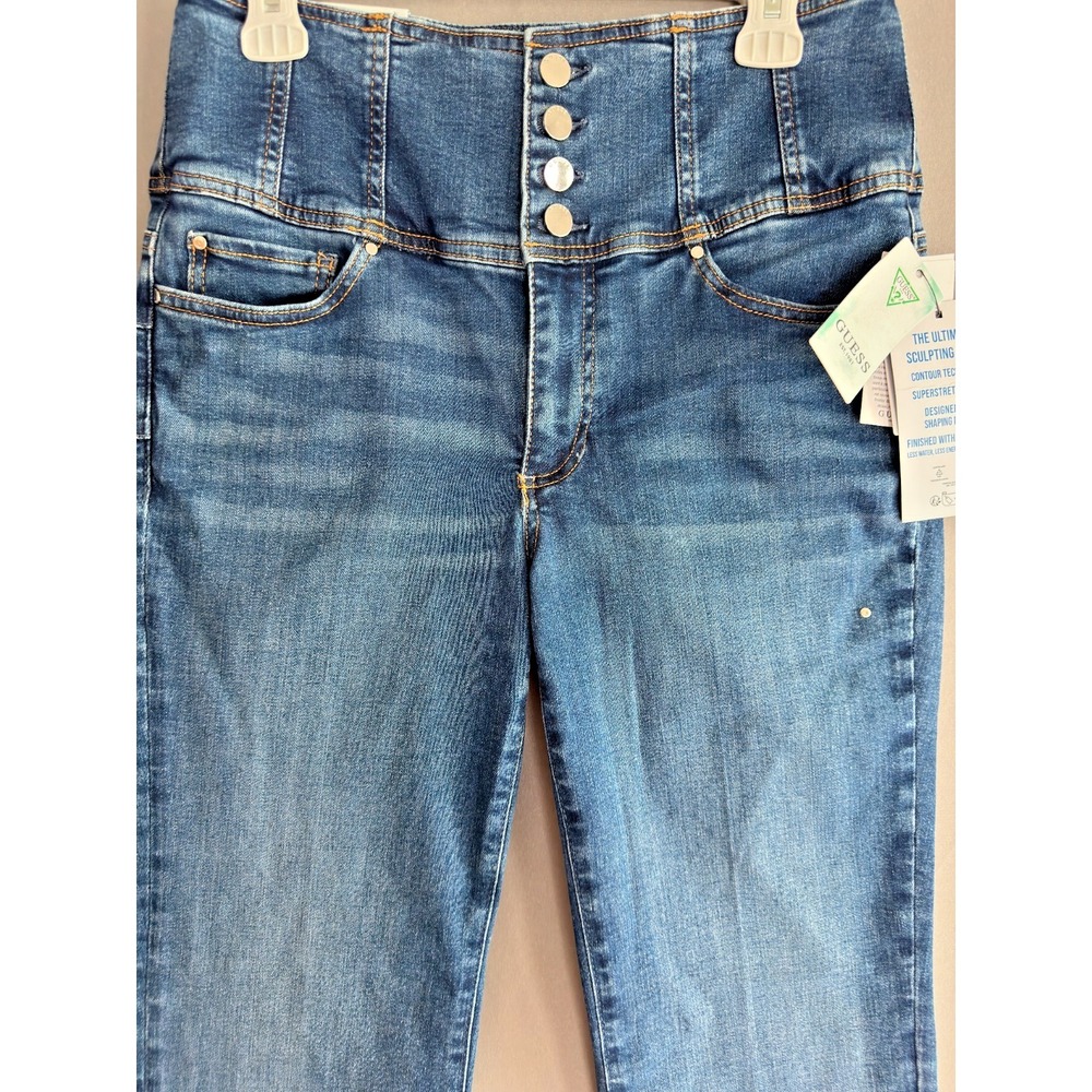 GUESS Womens 31 Corset Shape Up Flare Contouring Wiser Wash Rhinestone Jeans NWT - Picture 2 of 15